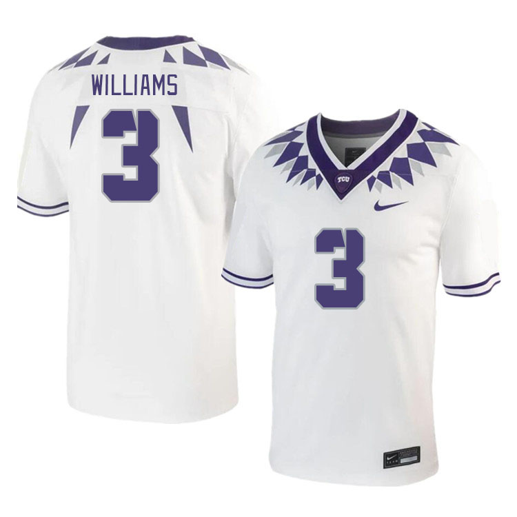 Men #3 Savion Williams TCU Horned Frogs 2023 College Footbal Jerseys Stitched-White